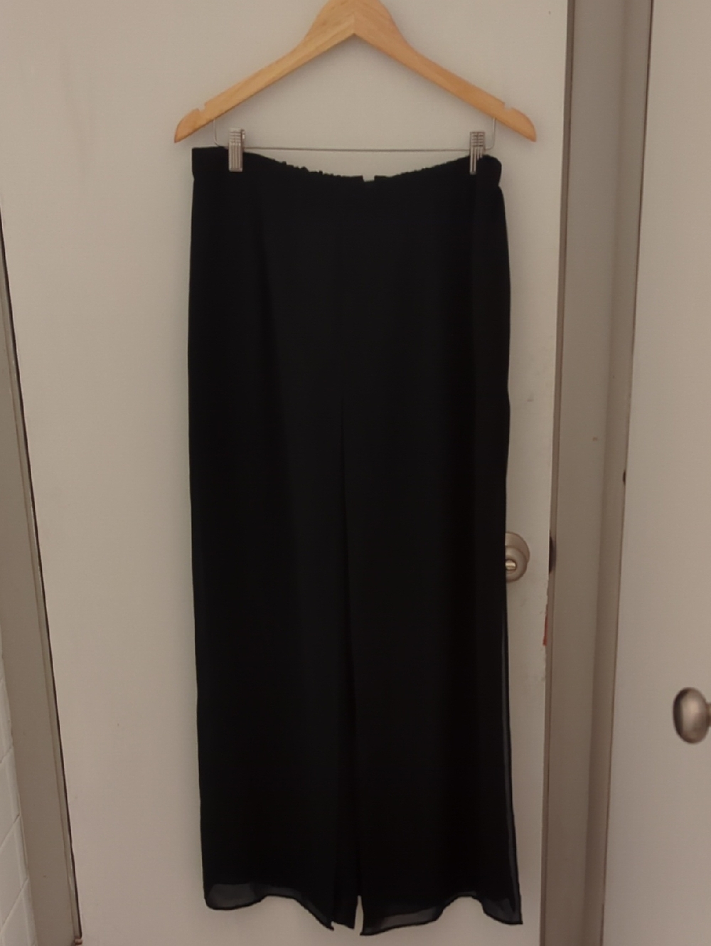 MSK Black Wide-Leg Zip-Up Skirt-Pants